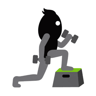 Illustration of the Dumbbell Step-Up