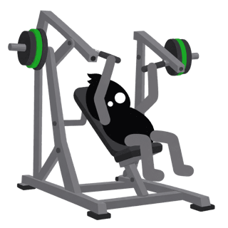 Illustration of the Incline Machine Press