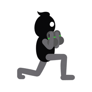 Illustration of the Kettlebell Front Rack Lunge