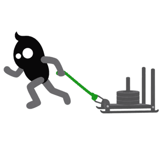 Illustration of the Seated Sled Rope Pull
