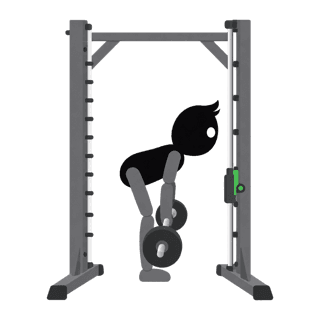 Illustration of the Smith Machine Romanian Deadlift: The rails hold the path - so chase the stretch and pause at the bottom.